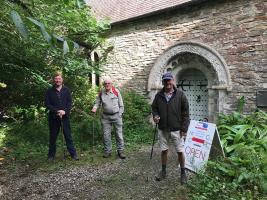 Our men in front of the Norman doorway to St. Anthony Church. Which is actually physically attached to Place House.